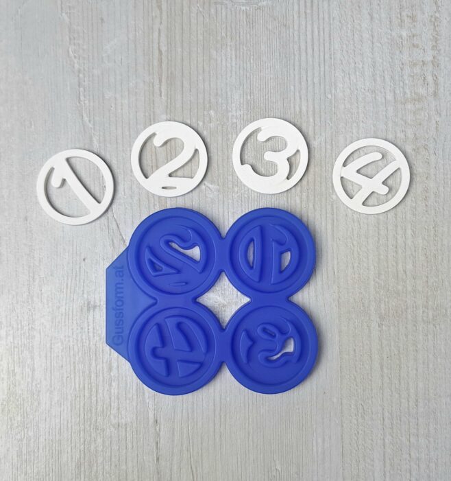 Silikonform Adventszahlen im Kreis MITTEL DIY Gussform