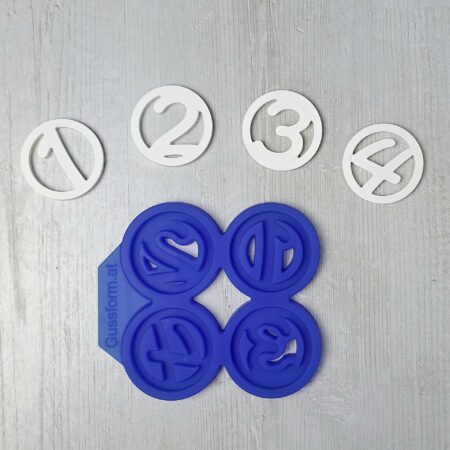 Silikonform Adventszahlen im Kreis GROSS DIY Gussform