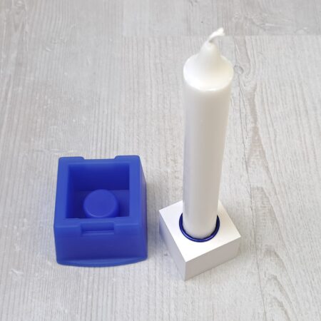 Silikonform Kerzenhalter "Eckig klein" für Stabkerzen  Gussform DIY