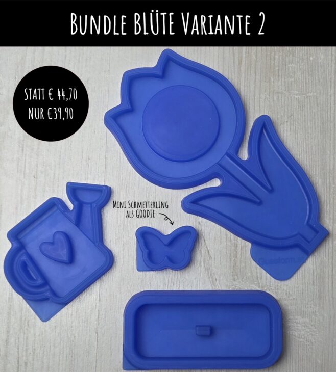 Silikonform BUNDLE "Blüte" Variante 2 - DIY Gießformen 1 BLUeTE 2 mit Preis
