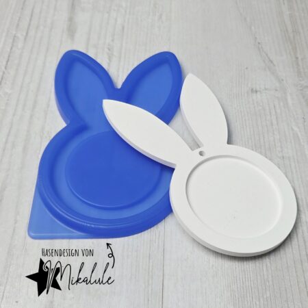 Silikonform BUTTON-Anh&auml;nger Hase f&uuml;r 59er Buttons  DIY Gussform